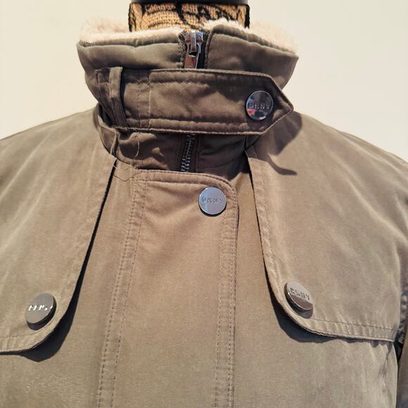 DKNY Womens Olive Army Green Water Resistant Anorak Utility Coat Jacket XS Small - Picture 6 of 16